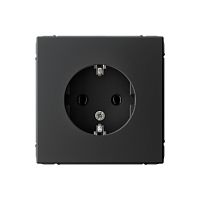 Розетка с заземлением без рамки быстрозамные клеммы Systeme Electric ArtGallery 1-м. карбон картинка
